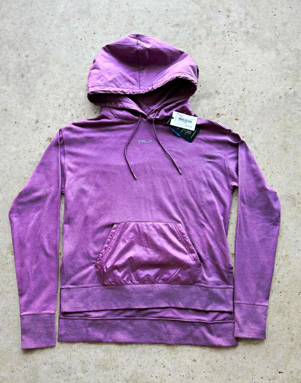 RLX Ralph Lauren Womens Hooded Layering Pullover Hoodie Mauve Purple Size S NWT